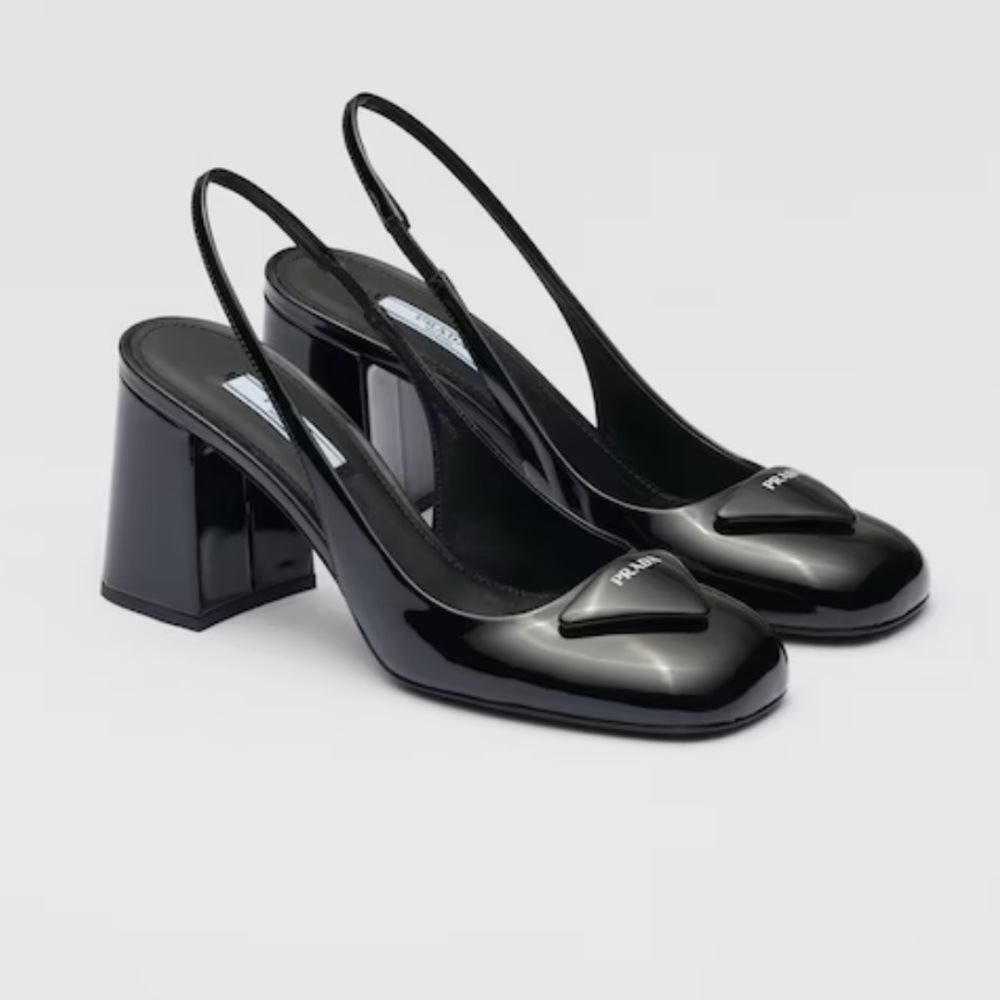 Prada Patent leather slingback pumps